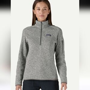 Patagonia Women's Heathered Gray Better Sweater 1/4 Zip Fleece Pullover Sz M